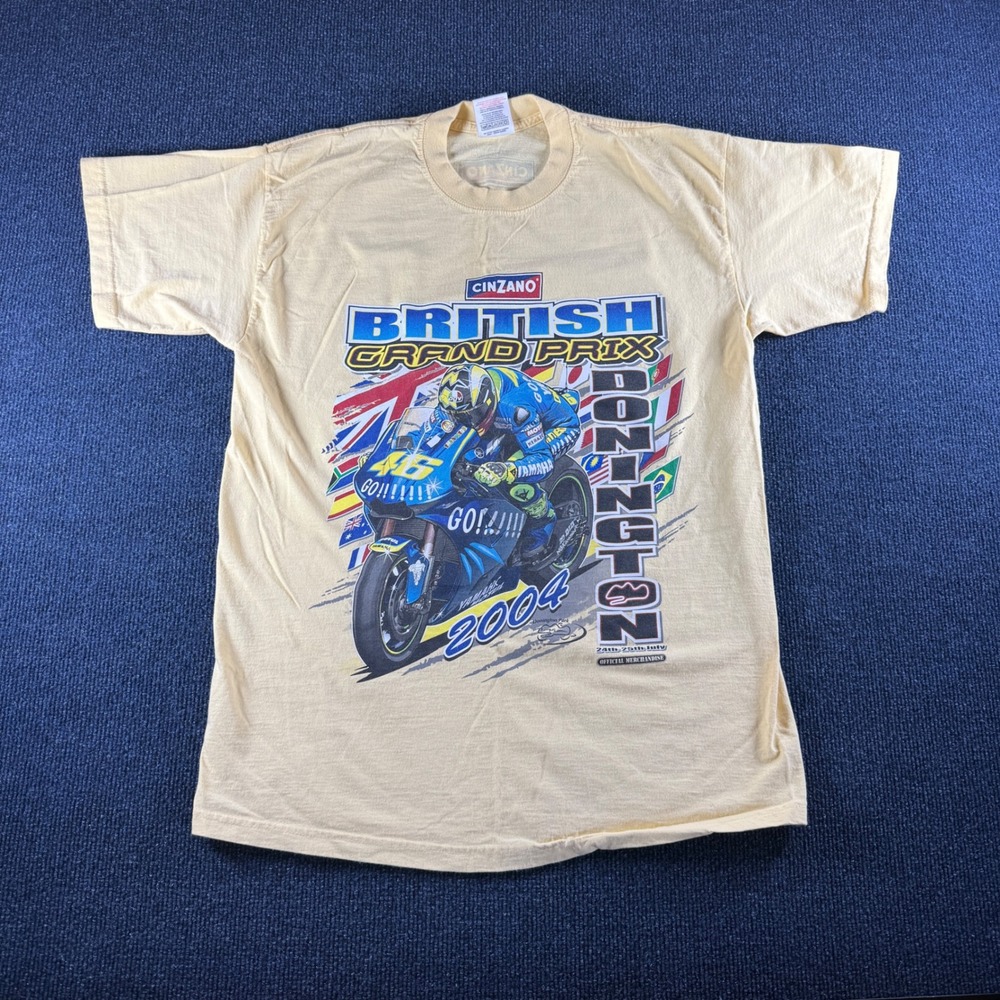 Vintage 2004 British Grand Prix Donington T-Shirt Valentino Rossi MotoGP‎ M